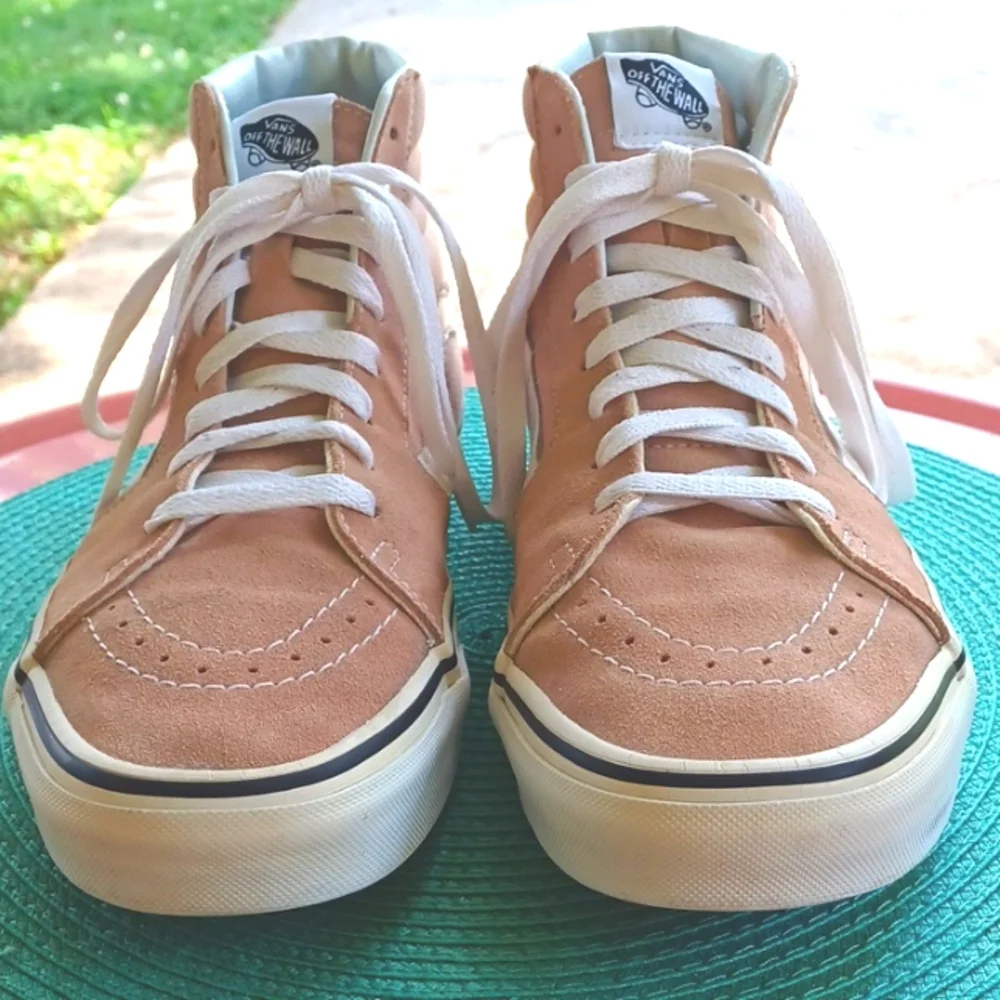 VANS Unisex Tan Sneakers Classic High-Tops Leather/Canvas M9 Or W10.5 - Picture 4 of 9